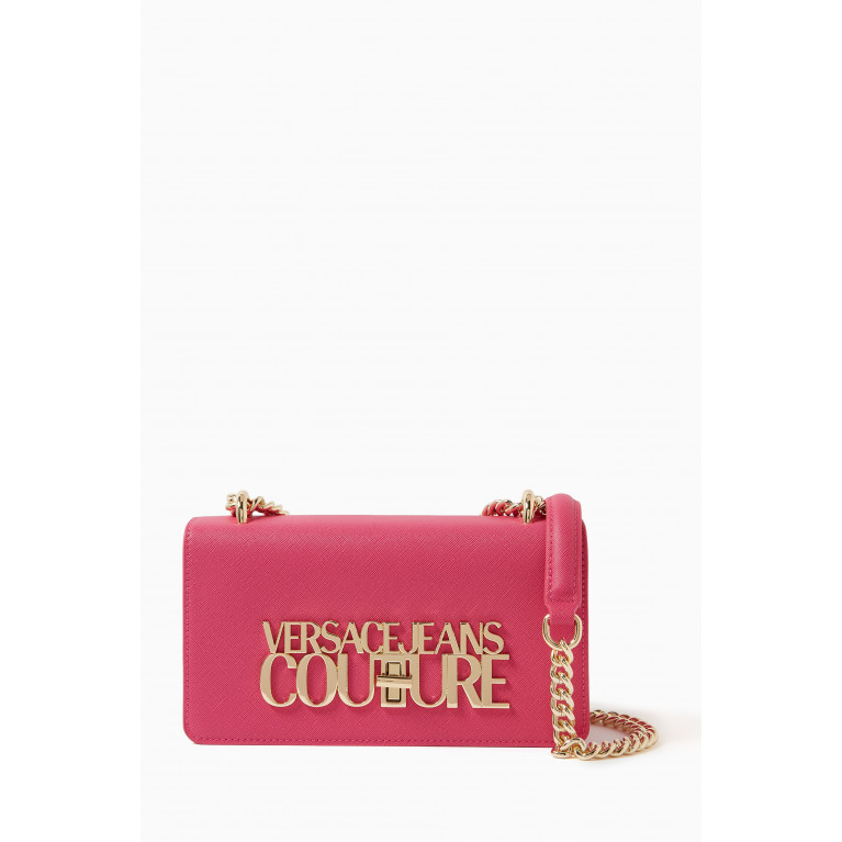 Versace Jeans Couture - Small Logo Lock Crossbody Bag in Polyurethane Pink