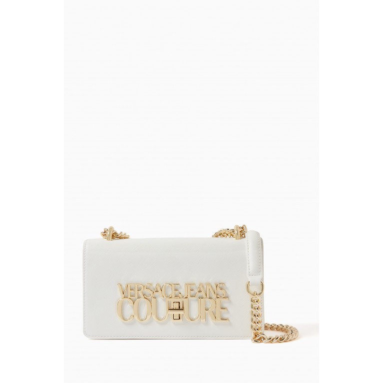Versace Jeans Couture - Small Logo Lock Crossbody Bag in Polyurethane White