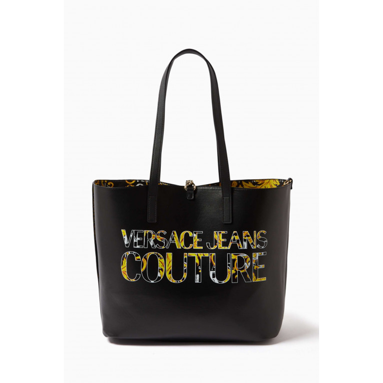 Versace Jeans Couture - Medium Barocco Print Reversible Tote Bag in Polyurethane
