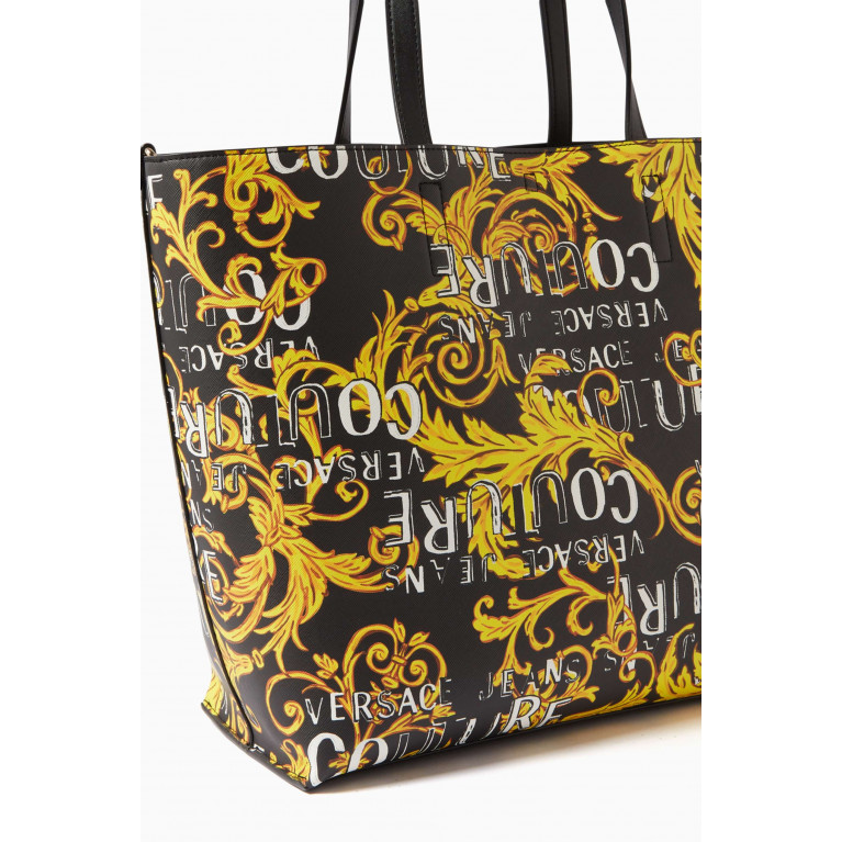 Versace Jeans Couture - Medium Barocco Print Reversible Tote Bag in Polyurethane