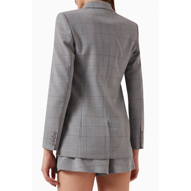 Maje - Checked Tailored Blazer in Wool-blend