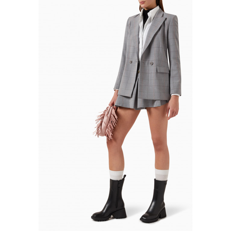 Maje - Checked Tailored Blazer in Wool-blend