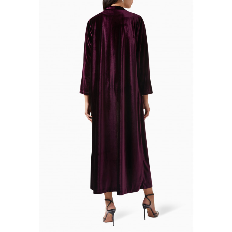 Selcouth - Fur Collar Velvet Abaya
