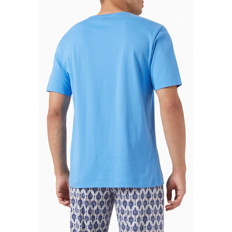 Hanro - Night & Day T-shirt in Cotton Jersey Blue