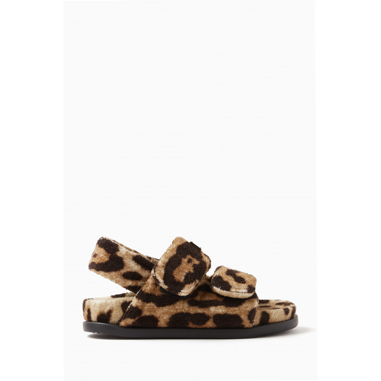 Dolce & Gabbana - x KIM Sandals in Leopard-print Terrycloth