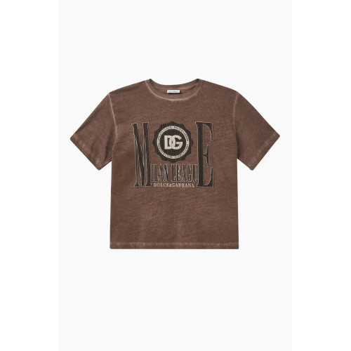 Dolce & Gabbana - Washed Graphic Logo Print T-shirt in Cotton Jersey