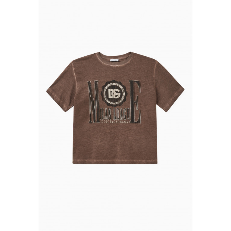 Dolce & Gabbana - Washed Graphic Logo Print T-shirt in Cotton Jersey