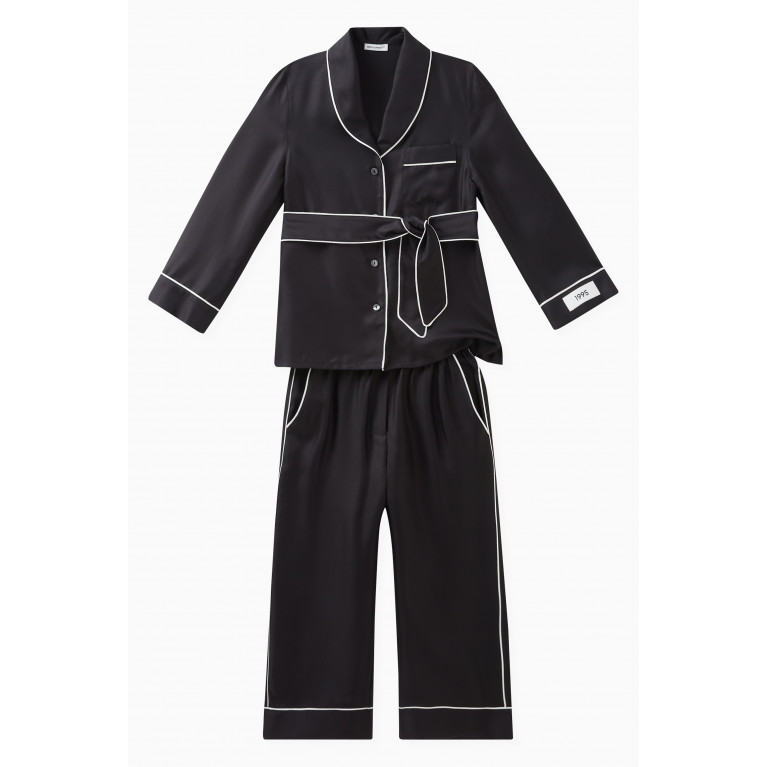 Dolce & Gabbana - Contrast-piping Pyjama Pants in Silk