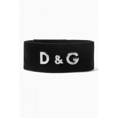 Dolce & Gabbana - x KIM Metal D&G Logo Choker in Velvet