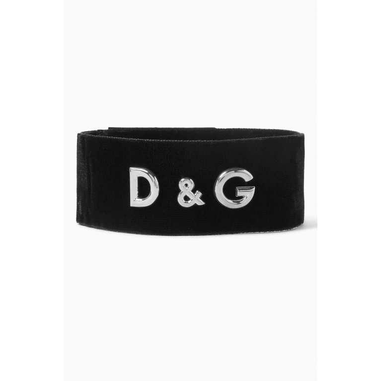 Dolce & Gabbana - x KIM Metal D&G Logo Choker in Velvet