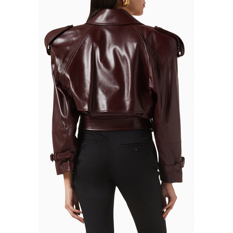 Saint Laurent - Cropped Trench in Shiny Lambskin