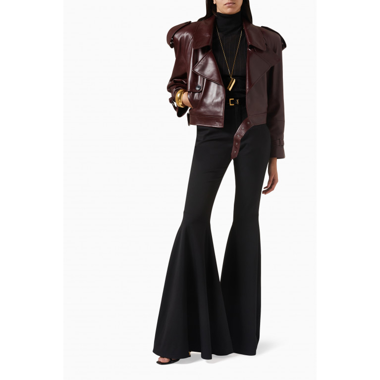 Saint Laurent - Cropped Trench in Shiny Lambskin