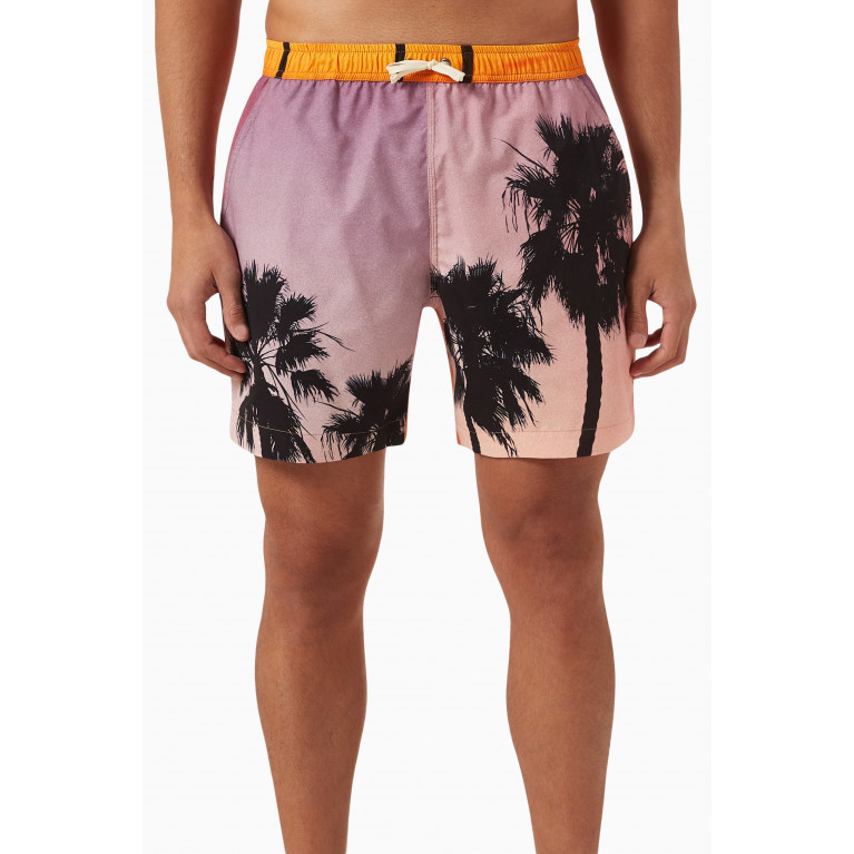 Blue Sky Inn - Sunset Palm Swim Shorts in Nylon