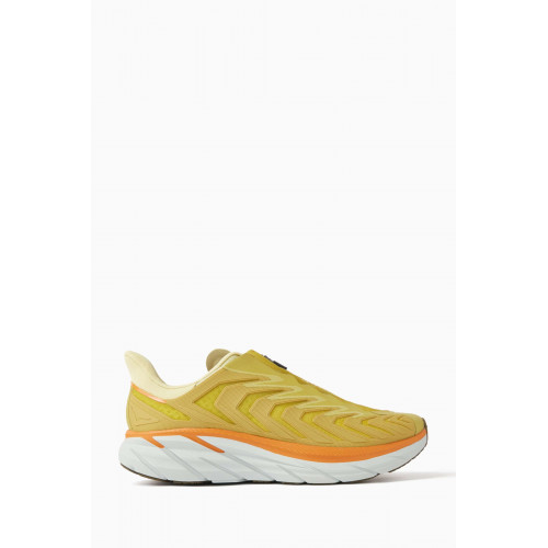 Hoka - Clifton zip-up sneakers in Leather Yellow