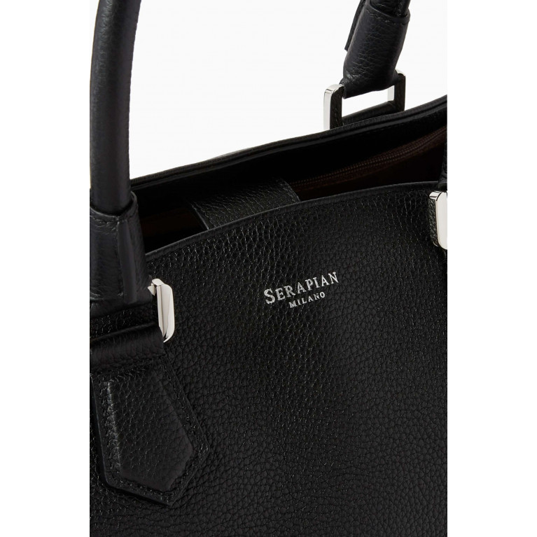 Serapian - Luna Handbag in Rugiada Leather Black