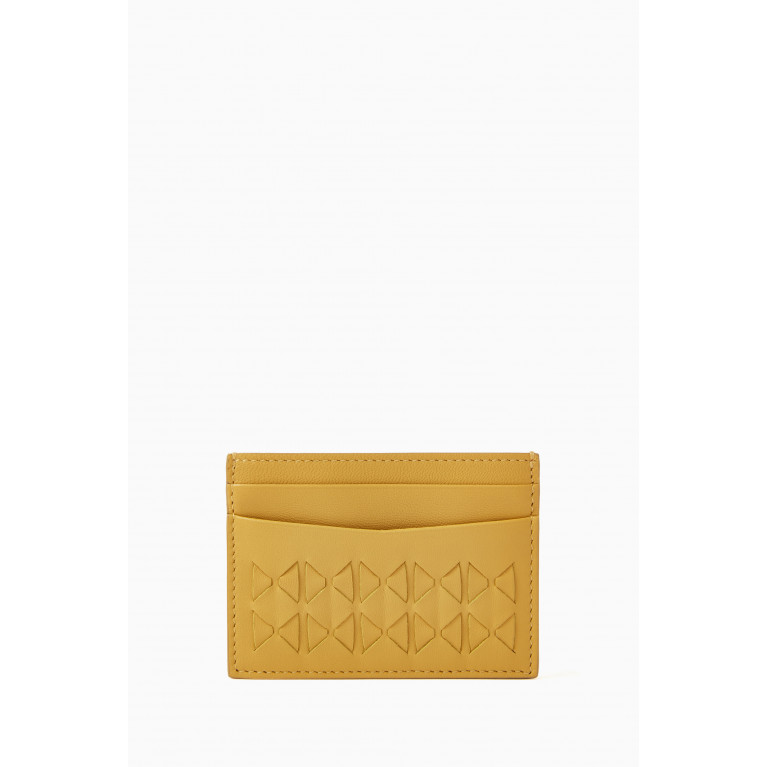 Serapian - Card Case in Mosaico Leather Yellow