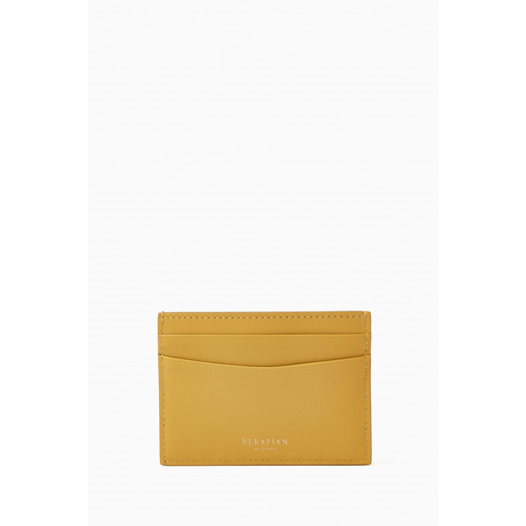 Serapian - Card Case in Mosaico Leather Yellow