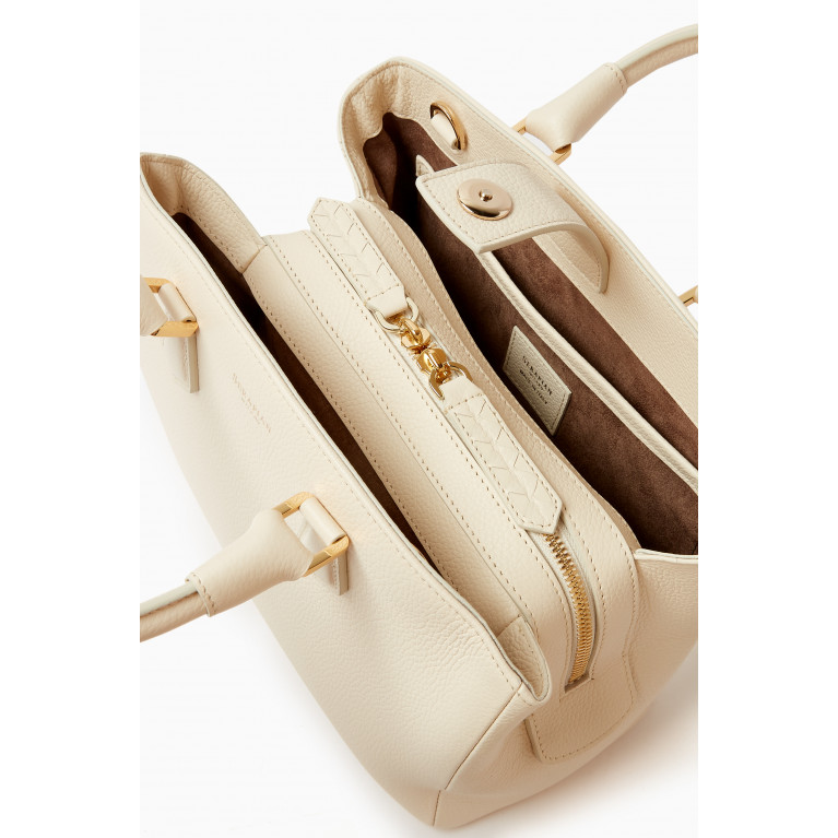 Serapian - Small Luna Bag in Rugiada Leather White