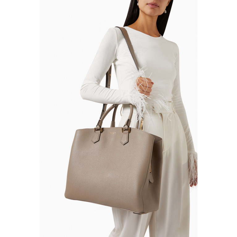 Serapian - Luna Handbag in Rugiada Leather Neutral
