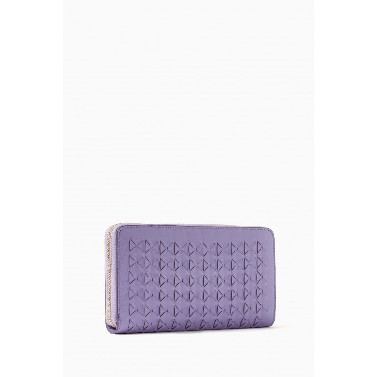 Serapian - Zip Around Wallet in Mosaico Leather Purple
