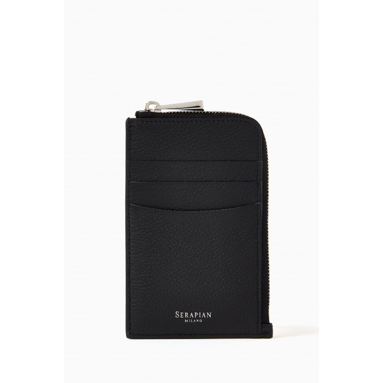 Serapian - Zip Around Card Case in Rugiada Leather