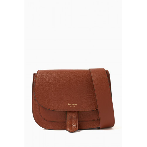 Serapian - Luna Crossbody Bag in Rugiada Leather Brown