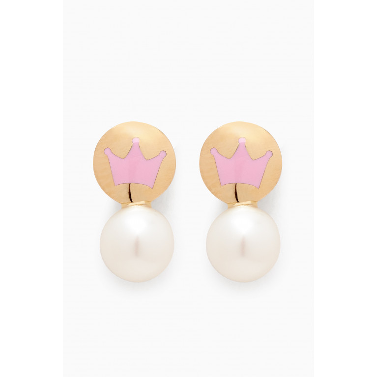 Baby Fitaihi - Crown Earrings in 18kt Gold