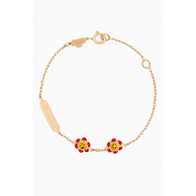 Baby Fitaihi - Smiley Floral Bracelet in 18kt Yellow Gold