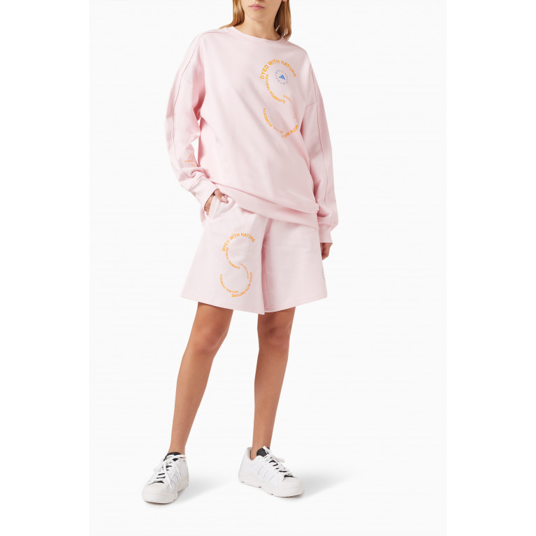 Adidas - x Stella McCartney Logo Print Shorts in Organic Cotton