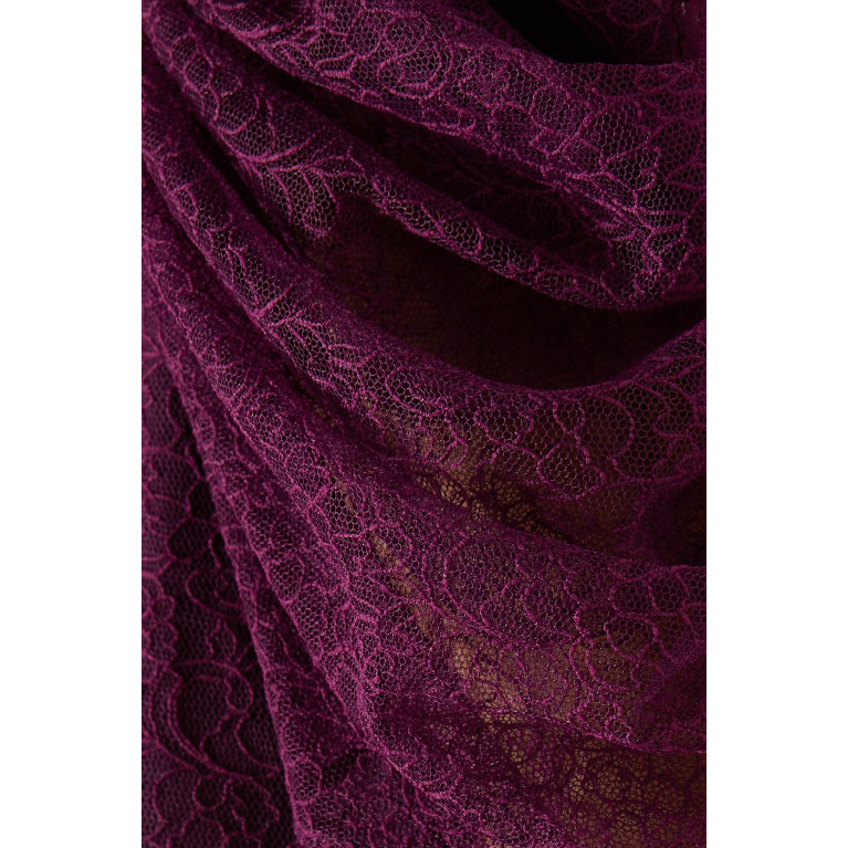 Amri - Fringe-trimmed Maxi Dress in Lace Purple