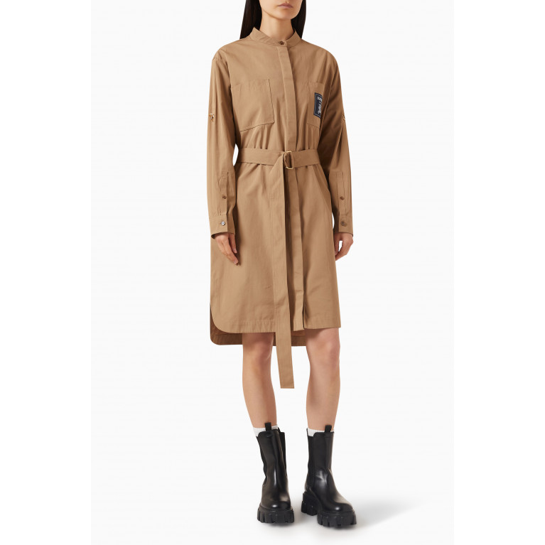 Burberry - Prorsum Label Belted Shirt Dress in Cotton