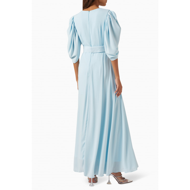 NASS - Appliqué Dress in Crepe Blue