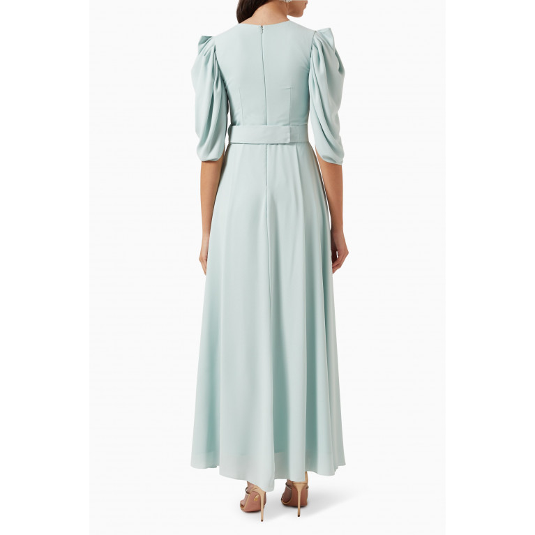 NASS - Appliqué Dress in Crepe Green
