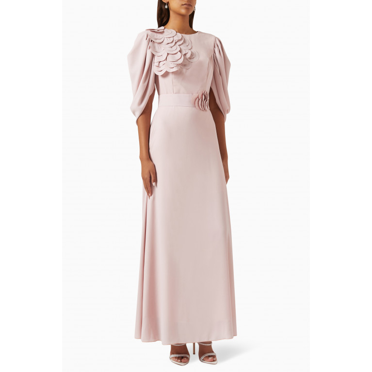 NASS - Appliqué Dress in Crepe Pink