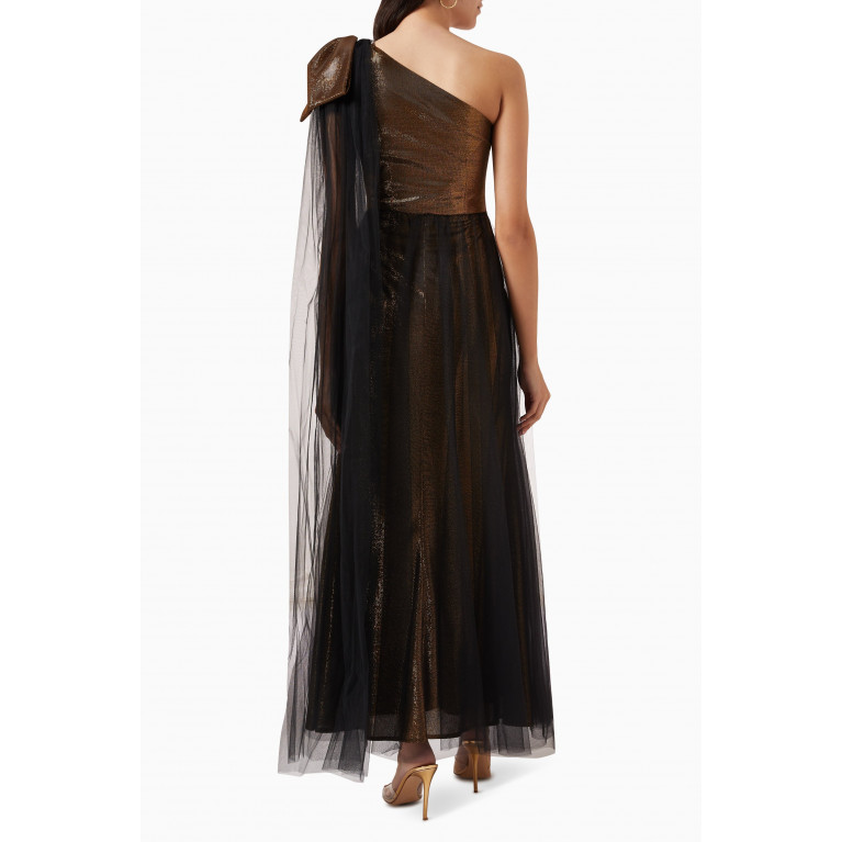 NASS - One-shoulder Dress in Tulle Brown