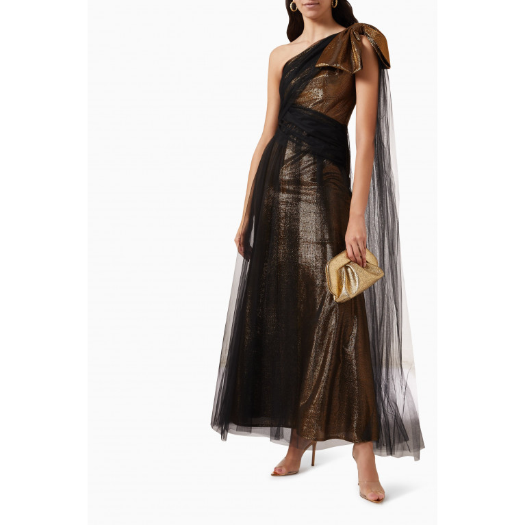 NASS - One-shoulder Dress in Tulle Brown