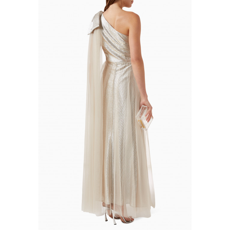 NASS - One-shoulder Dress in Tulle Gold