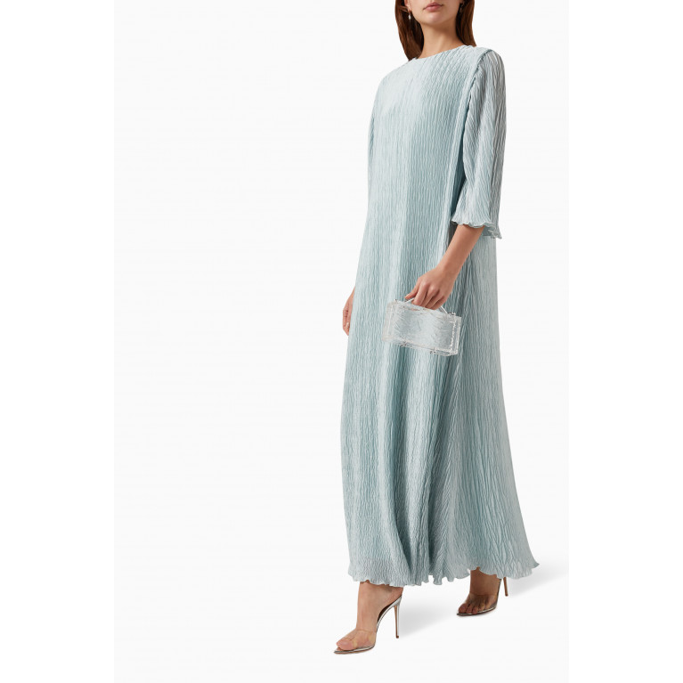 NASS - Pleated Dress in Crepe Green