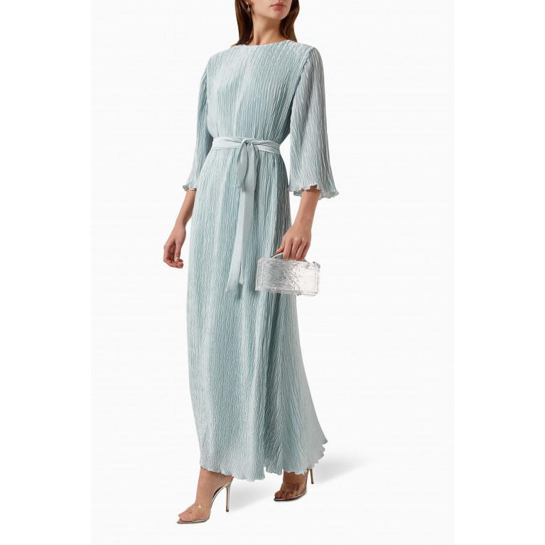 NASS - Pleated Dress in Crepe Green