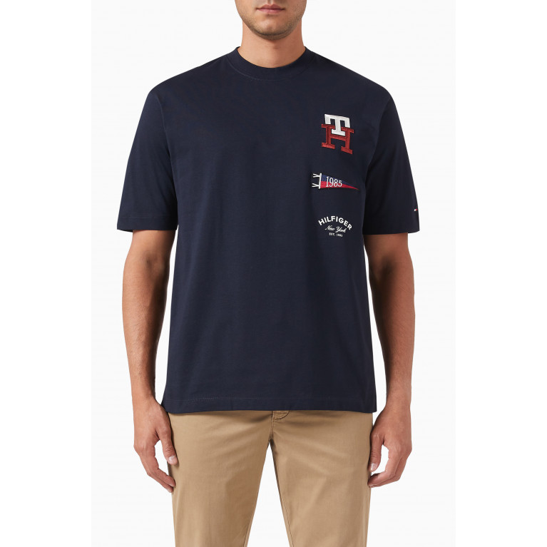 Tommy Hilfiger - Icons Logo T-shirt in Cotton-jersey Blue