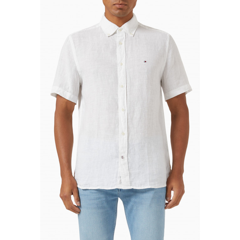 Tommy Hilfiger - Pigment-dyed Shirt in Linen Poplin White
