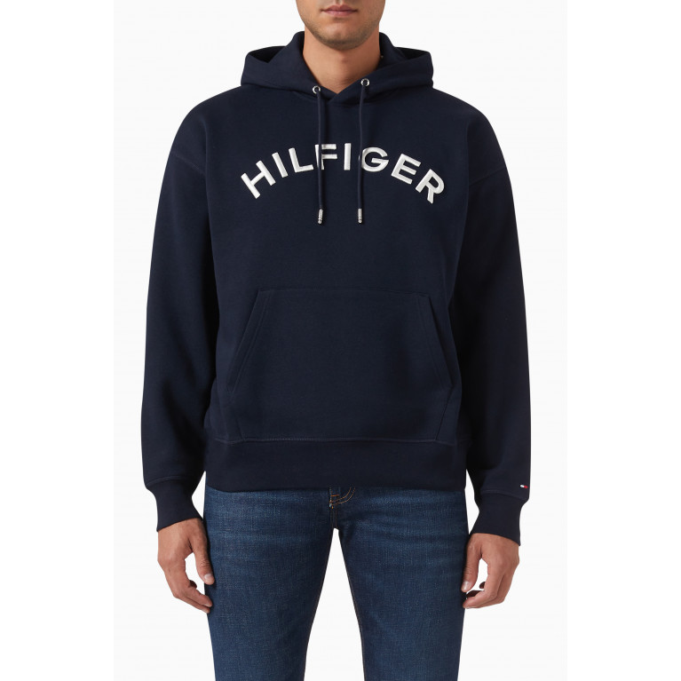 Tommy Hilfiger - Arched Logo-embroidered Sweatshirt in Cotton-blend Blue