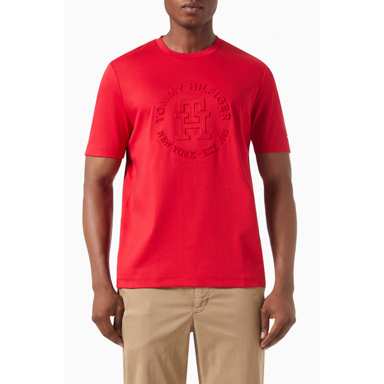 Tommy Hilfiger - Embossed Logo T-shirt in Cotton Jersey