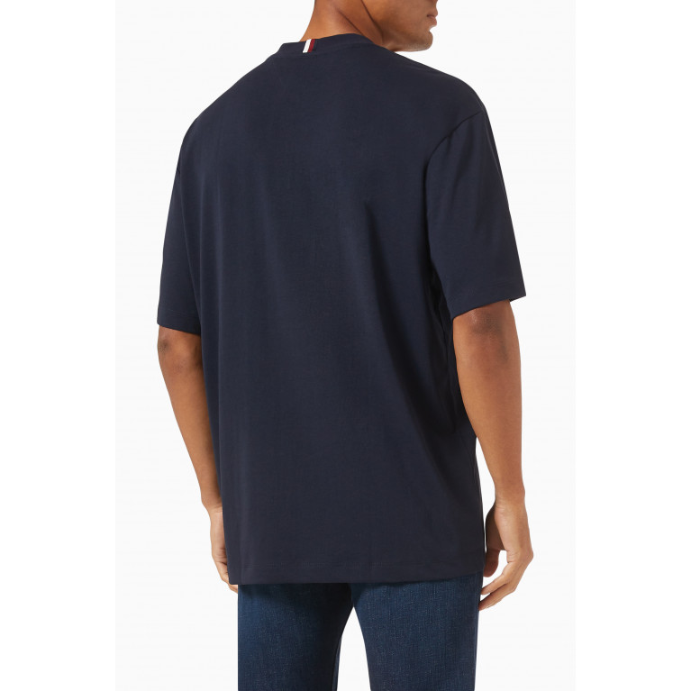 Tommy Hilfiger - Roundall Gold T-shirt in Cotton Jersey Blue