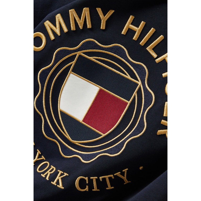 Tommy Hilfiger - Roundall Gold T-shirt in Cotton Jersey Blue
