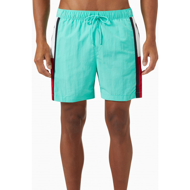 Tommy Hilfiger - Flag Mid-length Swim Shorts in Recycled Nylon Green