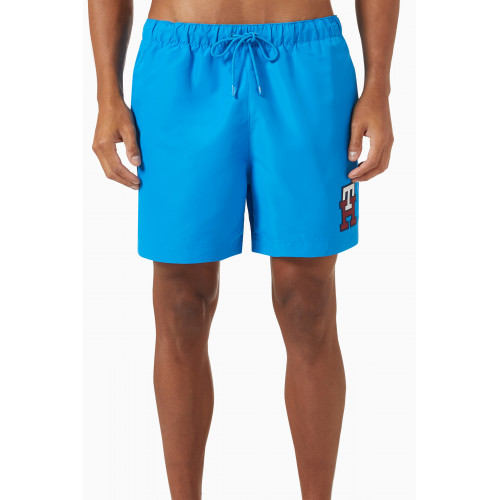 Tommy Hilfiger - TH Monogram Mid-length Swim Shorts Blue