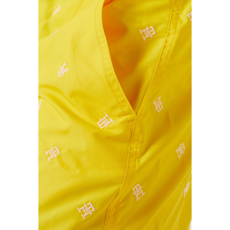 Tommy Hilfiger - All-over Monogram Embroidered Mid-length Swim Shorts Yellow
