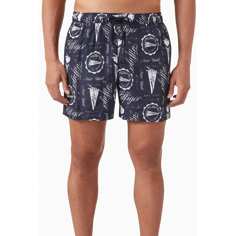 Tommy Hilfiger - Essential-print Mid-length Swim Shorts