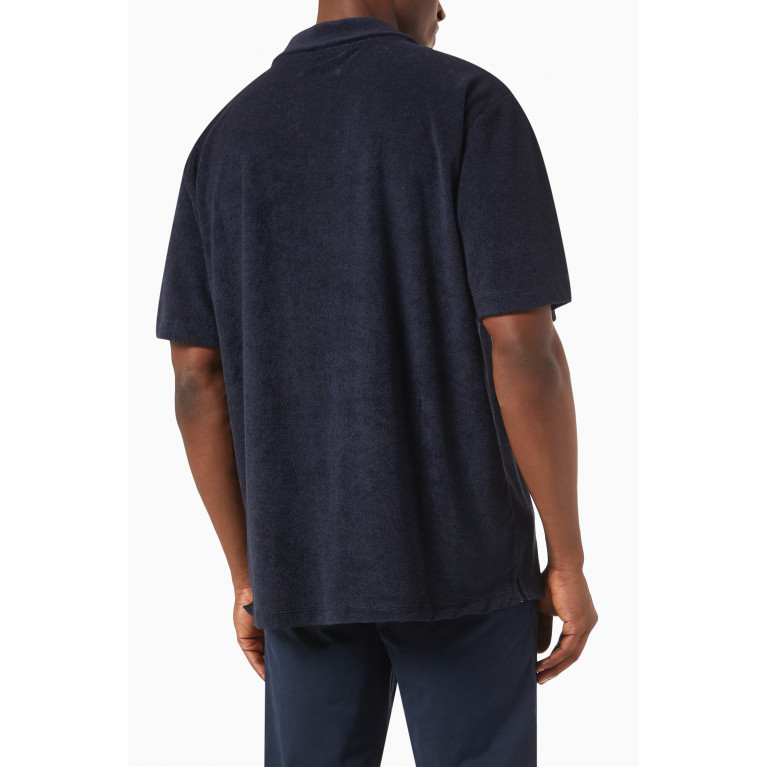 Tommy Hilfiger - TH Polo Shirt in Cotton-blend Terry Blue